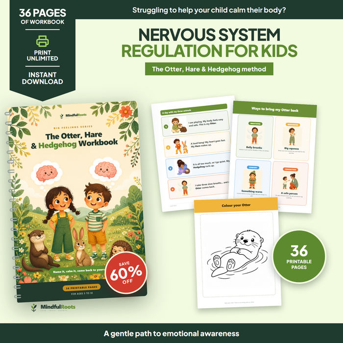Nervous System Regulation Workbook for Kids - 36 printable pages, instant download, print unlimited