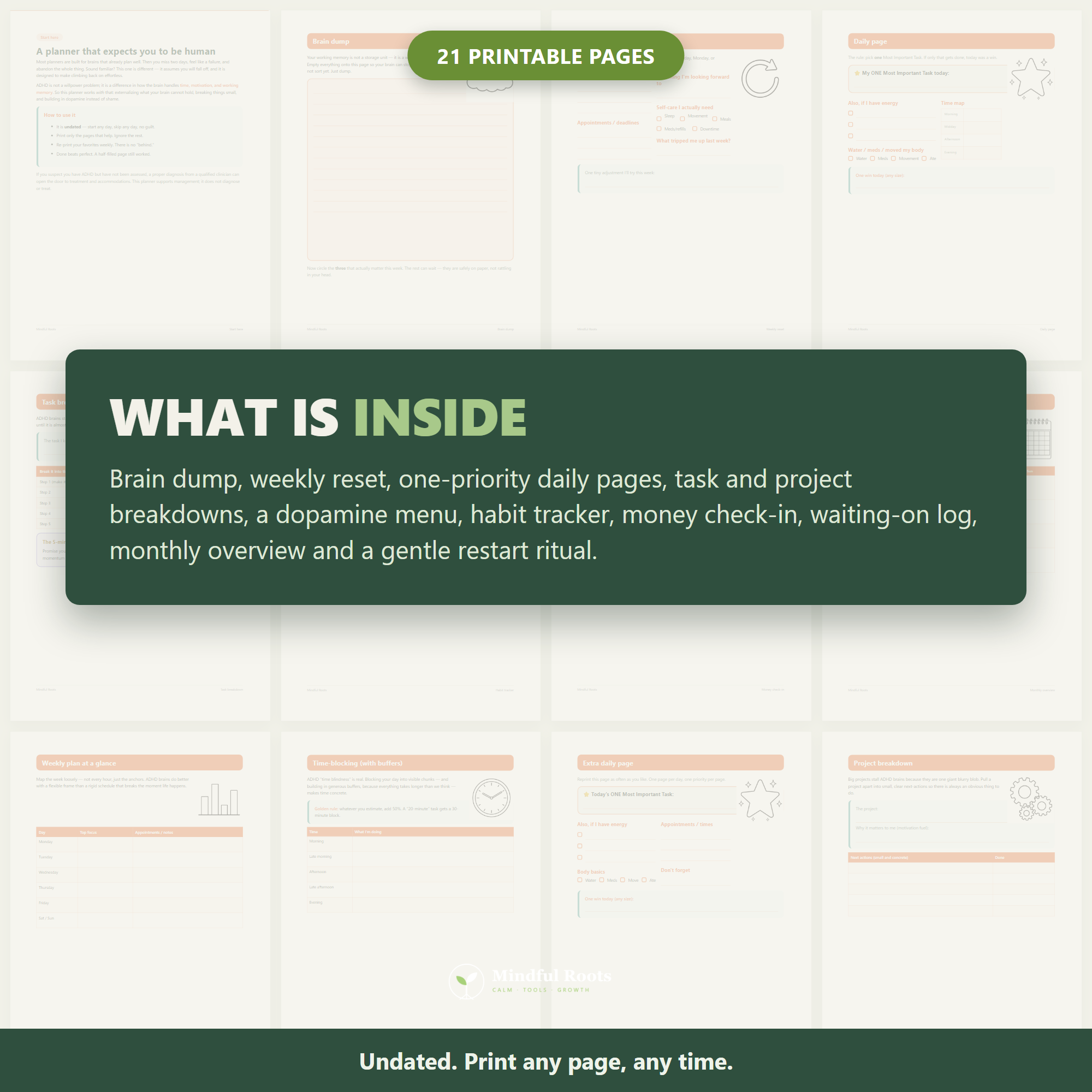 Preview of the printable pages