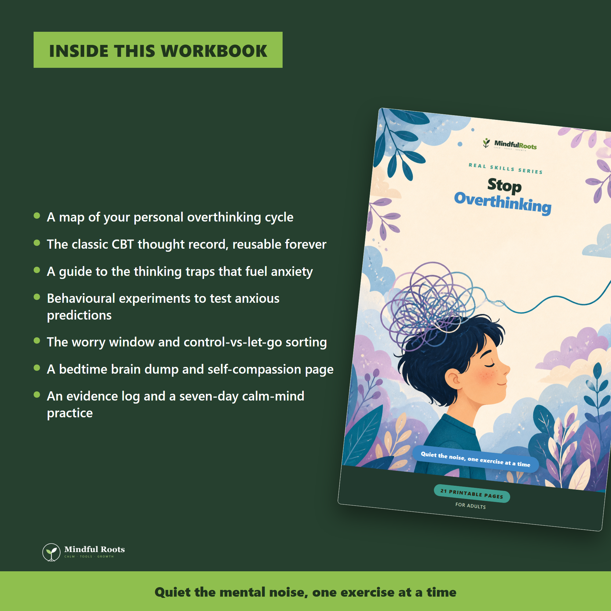 What is inside the Stop Overthinking CBT Workbook